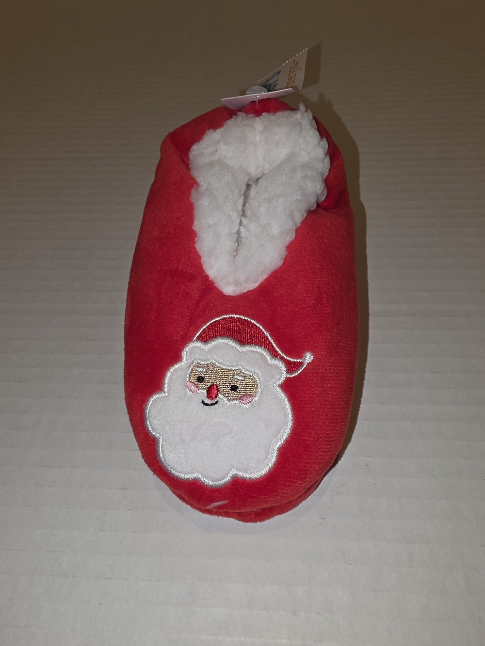 Carter's Red Santa Slippers with White Faux Sherpa Lining Sz 4T-5T